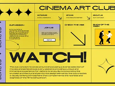 cinema art club figma mainscreen webdesign