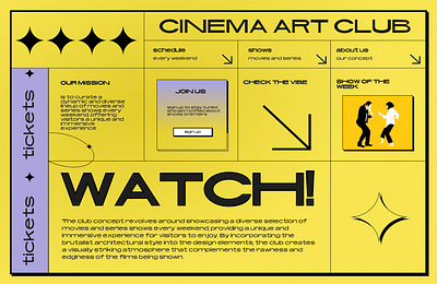 cinema art club figma mainscreen webdesign