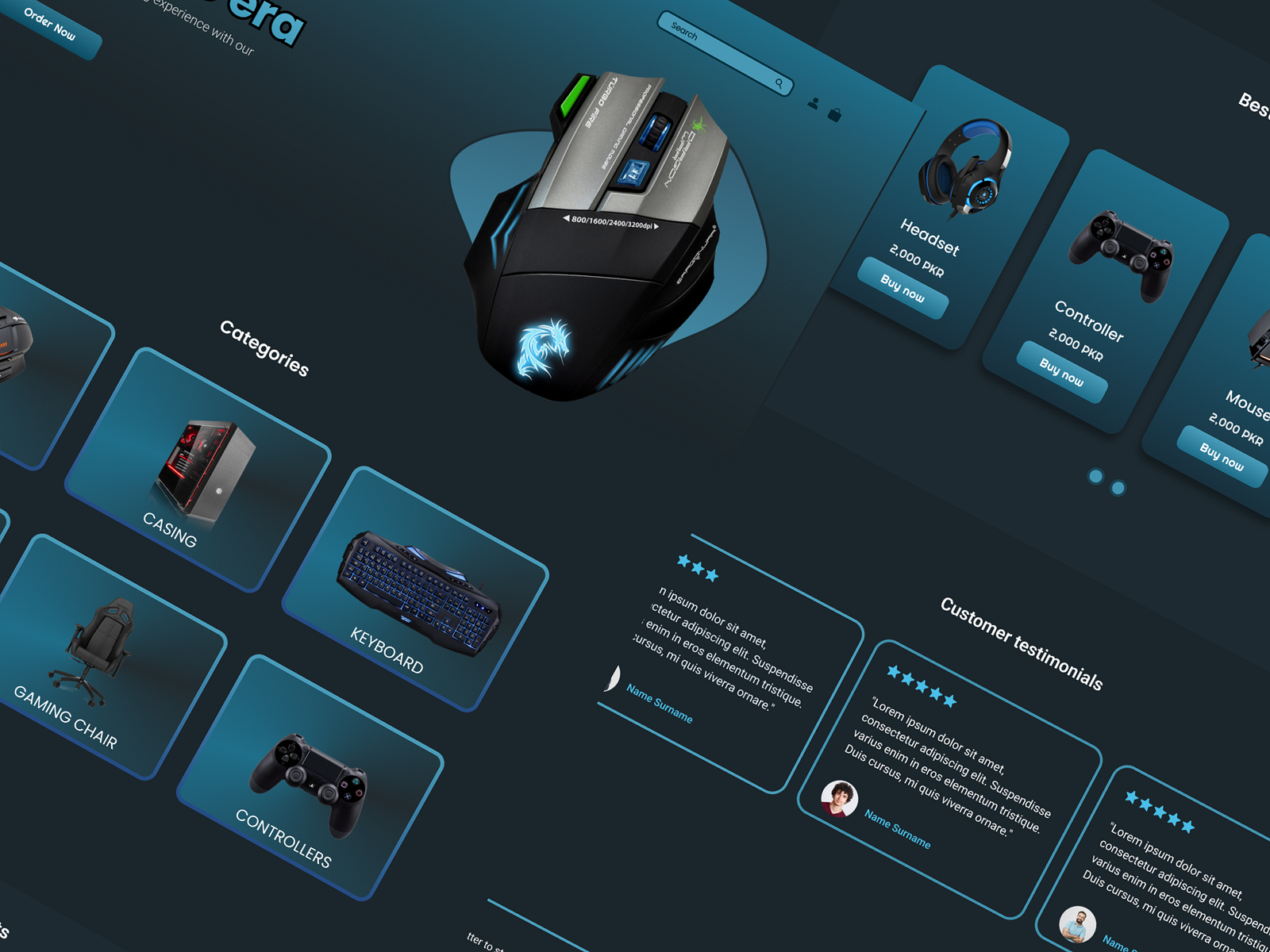 Gaming accessories store website by Saleh on Dribbble