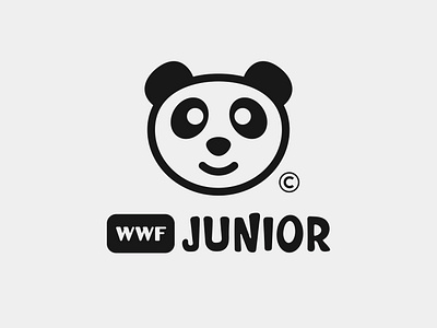 WWF Junior animal bear branding cute environment friendly head jungle junior kids logo mascot nature panda redesign wwf