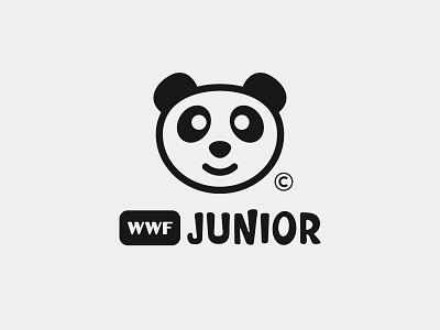 WWF Junior animal bear branding cute environment friendly head jungle junior kids logo mascot nature panda redesign wwf