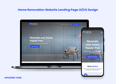 Home Renovation Website Landing Page Design branding design illustration landing landing page logo typography ui ui design ux