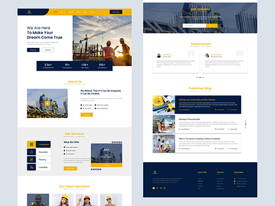 Constraz - Construction Website Landing Page Design animation branding building construction construction portfolio construction services construction showcase construction website design graphic design logo new renovation ui website website landing page design