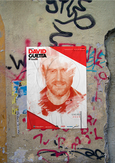 Advertising flyer "David Guetta Punta del Este" design graphic design