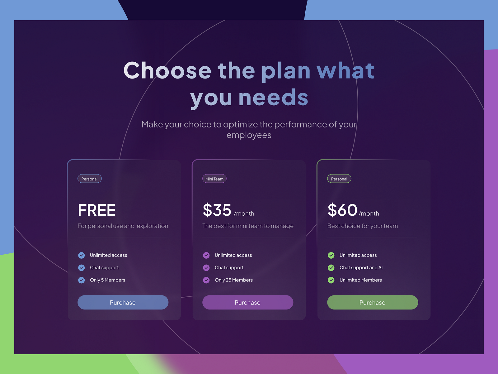 Pricing Glassmorphism Effect by Erwin Edi on Dribbble