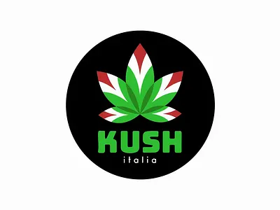 Kush Italia Logo Animation 420 animation bounce cannabis cartoon cartoony filippo marchetti flora logo logo animation logo design marijuana motion design motion graphics orange wedge orangewedge plant time displacement