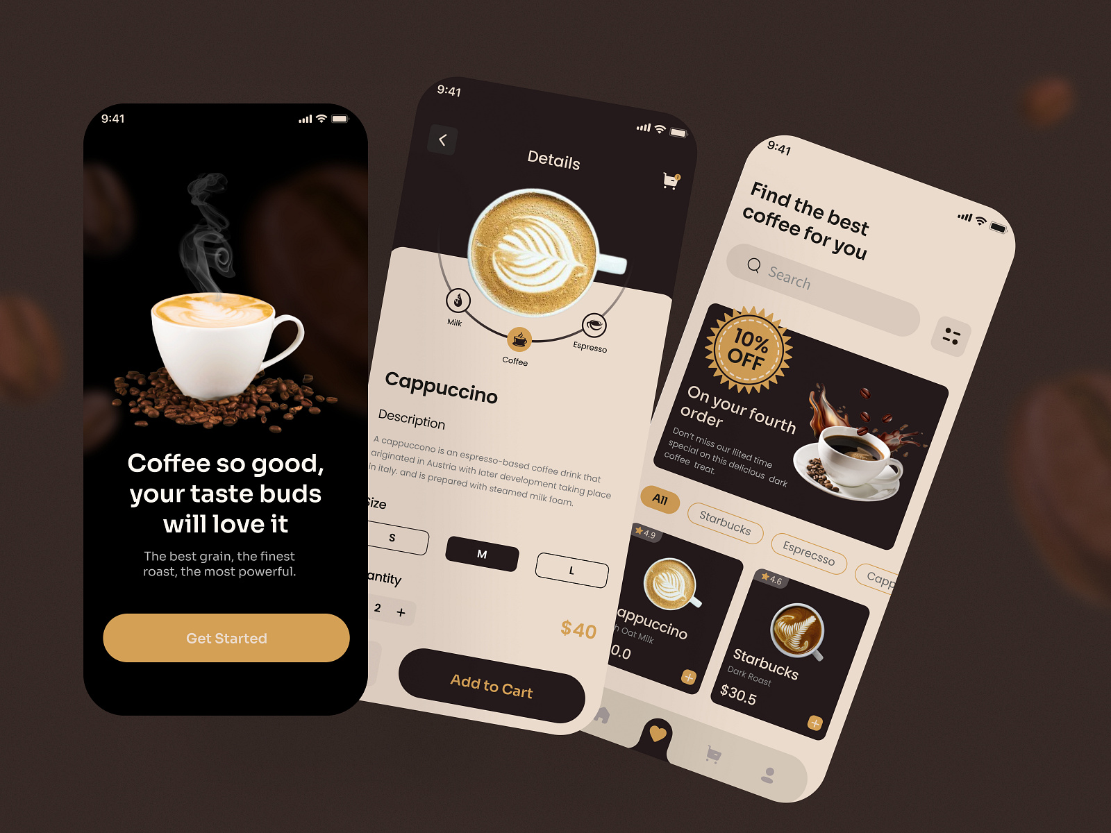 Coffee Shop Mobile Apps by Tanin Hossain on Dribbble