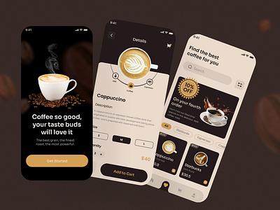 Coffee Shop Mobile Apps 3d branding coffee coffee mobile app logo mobile mobile apps ui