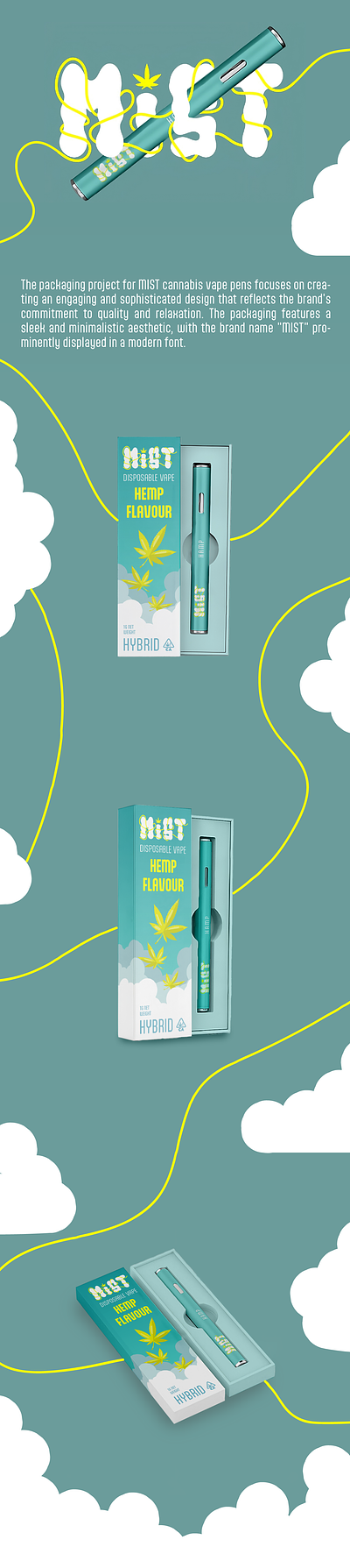 MIST | THC Vape pen branding cannabis design graphic design illustration packaging
