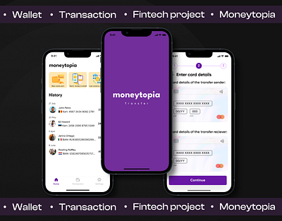 Moneytopia Mobile App - A Fintech Project app branding design illustration logo mobile typography ui ux webdesign