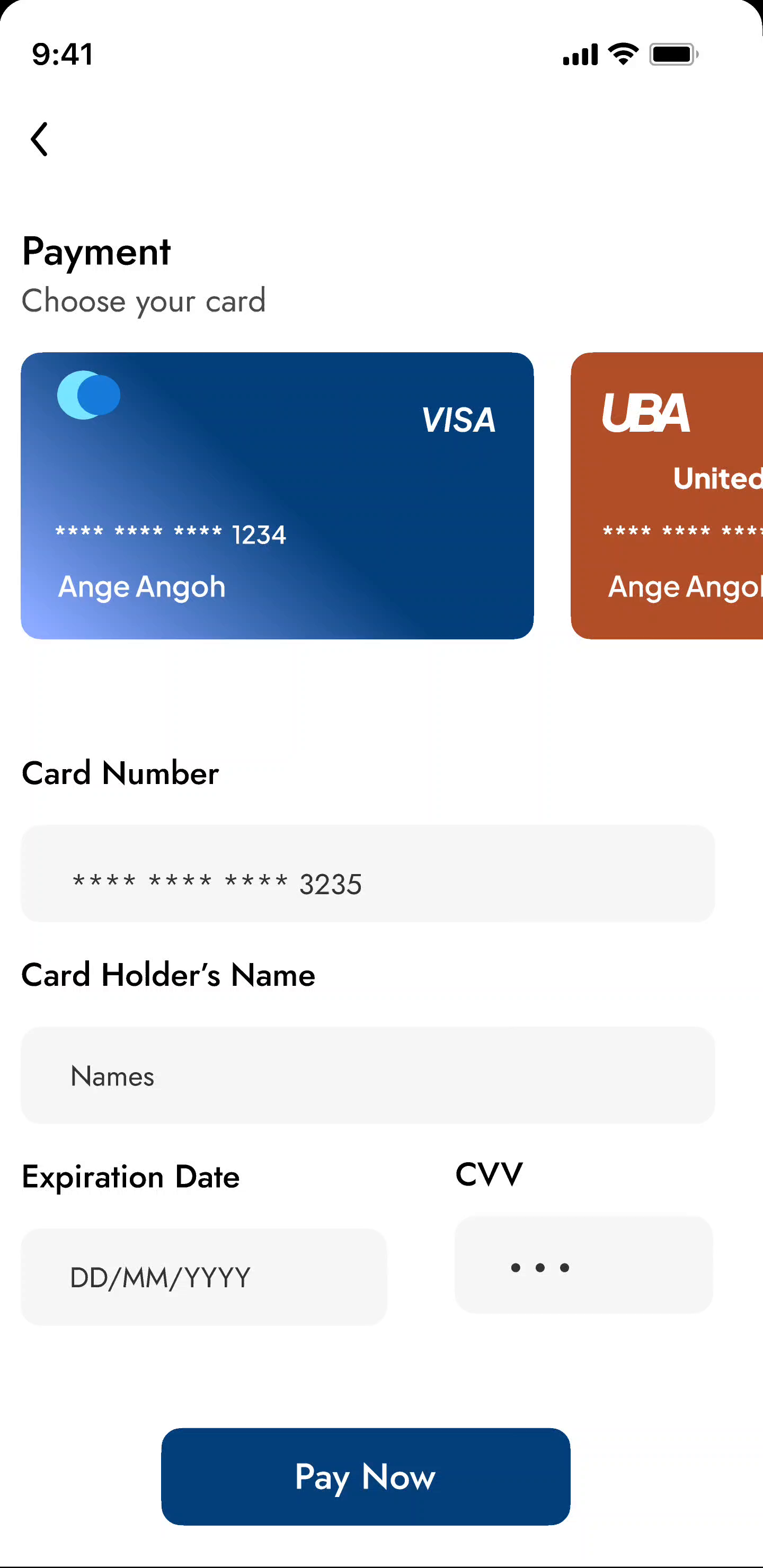 Crédit card check out by Ange Angoh on Dribbble