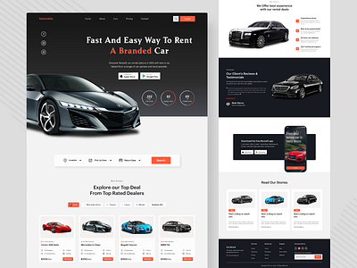 Car Rental Website automobile automotive car booking car design car drive car rent car service car website clean clean ui landing page luxury car minimal transport ui ui design ux ux design web design website