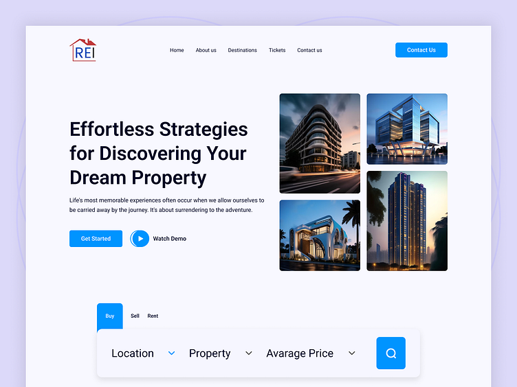 Real Estate Web Header by Mahmudul Hasan on Dribbble