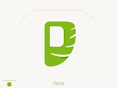 Logo Concept / Planta brand branding desgin graphic design green icon illustrator leaf letter p lettermark logo monstera p plant
