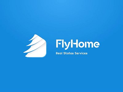 FlyHome Real Estates agency agency logo blue branding design feather fly home house light logo logo motion logotype motion motion graphics real estate real estate logo realtor realtor logo