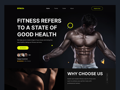 Fitness Website: Lading Page fitness website: lading page graphic design gym home page landing page ui design uiux website website design