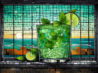 Cocktails with a view affinity ai mos mosaic procreate
