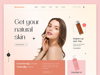 Beauty Product Website beauty product website beauty products website design cosmetic products graphic design landing page uiux