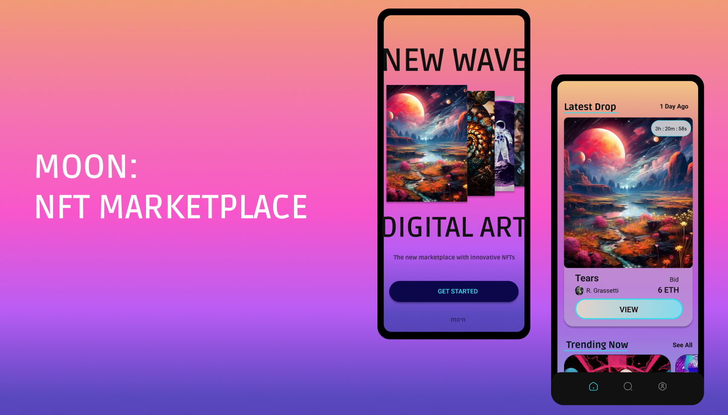 Moon: The New NFT Marketplace ui