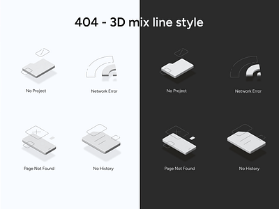 404 3d mix line style 3d design graphic design icon illustration illustrationui ui vector