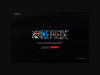 The Nakama Project - Homepage animation anime interaction landing page motion graphics netflix one piece one piece live action ui uiux web design