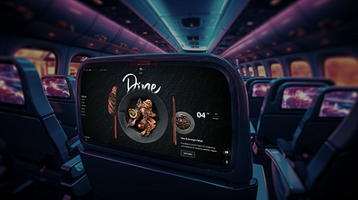In-Flight-Entertainment : Dining airline airplanes design dining hmi ife in flight entertainment interactive interface media mmi ui user interface