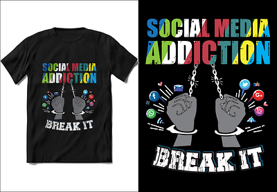 Social Media Break T-Shirt Design adobe photoshop clothing custom designs design fashion graphic design illustration positive message social media social media t shirt design t shirt design