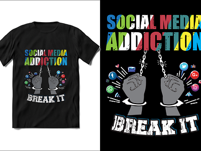 Social Media Break T-Shirt Design adobe photoshop clothing custom designs design fashion graphic design illustration positive message social media social media t shirt design t shirt design