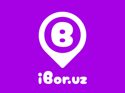 iBor.uz logo flat logo pin purple simple web