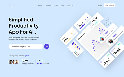 Hero Section landing page ui