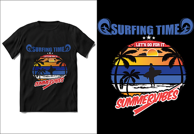 Surfing Summer T-Shirt Design adobe photoshop clothing custom designs design fashion graphic design illustration summer summer t shirt summer t shirt design summervibes surfing surfing design