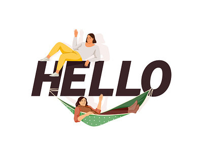 Hello app character design graphic greeting illustration mobile pastel people vector woman