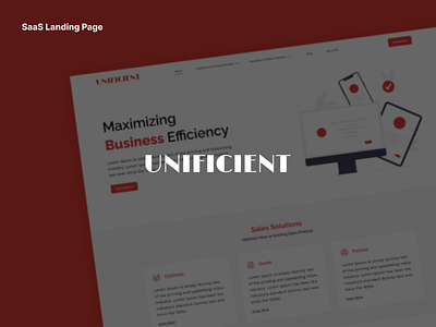 SaaS Landing Page- UNIFICIENT figma fintech landing page saas paltform ui ux website