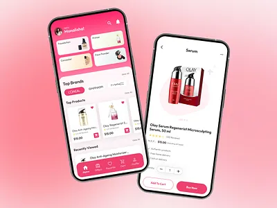 Beautilona- Beauty shop app UI beauty design girl girl thing homepage lifestyle makeup minimul mobile mobile app modern netro pink service skin store app ui ui design ux wellness