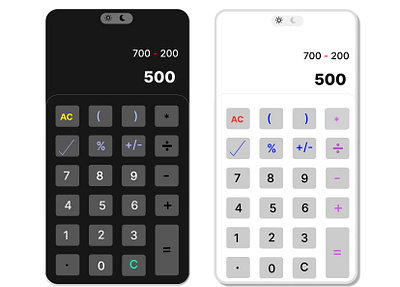 Dark and light mode user-friendly calculator