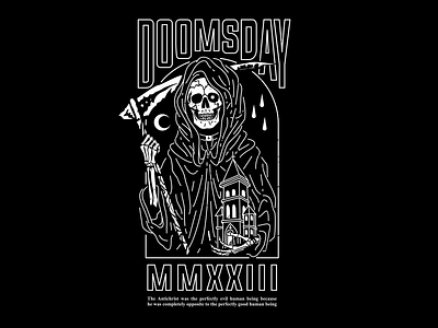 Doomsday apparel branding clothing darkart design graphic grimm horrorart illustration logo skull streetwear ui vector