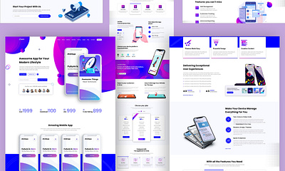 Exploring an App Landing Web Design Concept app lending design figma uiux website xd design