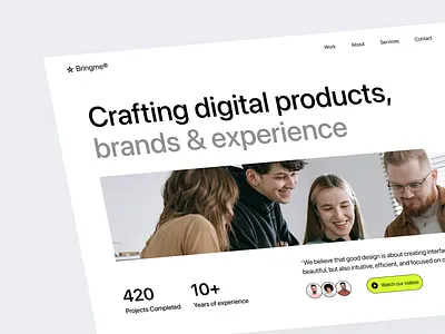 Bringme - Agency Landing Page [Hero] agency business clean company concept corporate creative desktop digital agency hero landing page marketing minimal portfolio protfolio ui ux web web design website