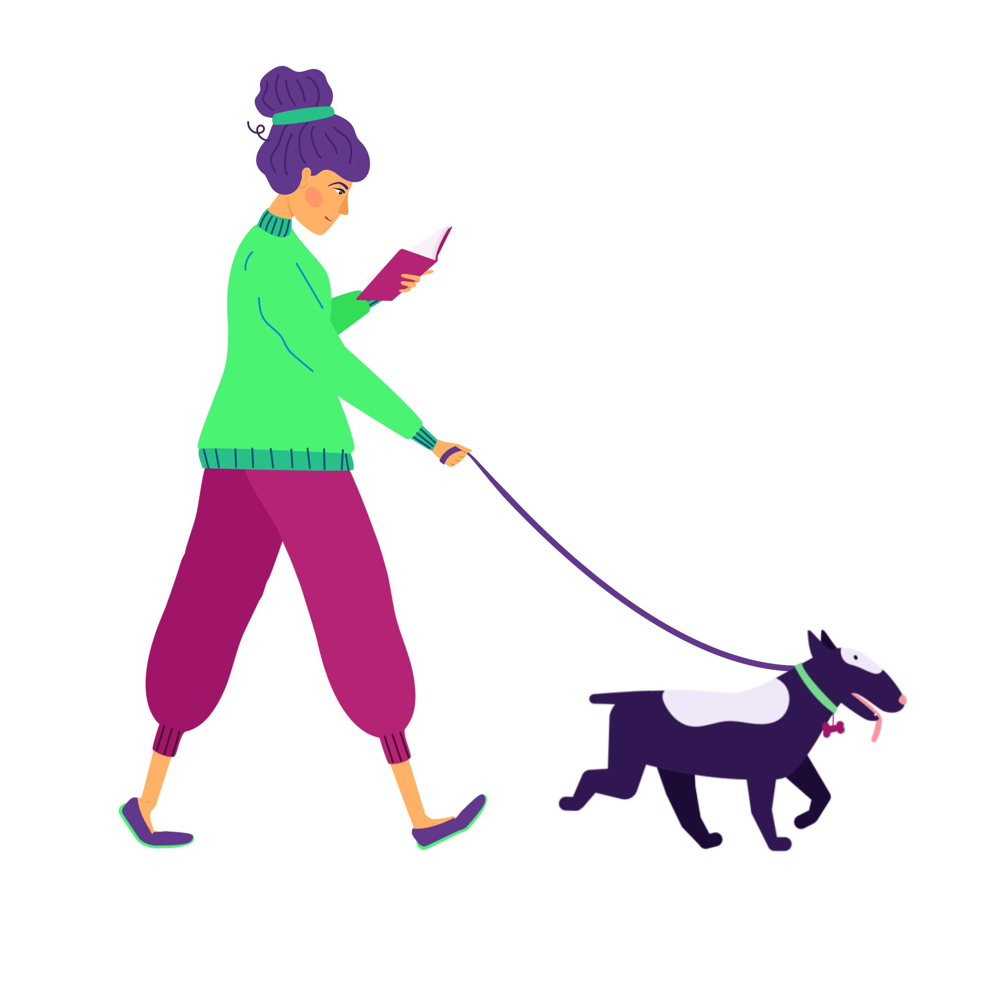 Out for a walk 2d animation after effects animation dog dog walk illustration illustrator motion design motion graphics walk cycle