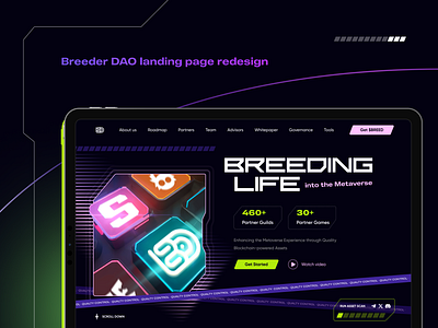 Breeder DAO landing page redesign blockchain branding crypto design ui ui design uiux web3 webdesign