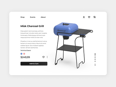 Daily UI #012 - E-commerce Shop blue charcoal grill daily ui design e commerce grill page product purchase ui ux website