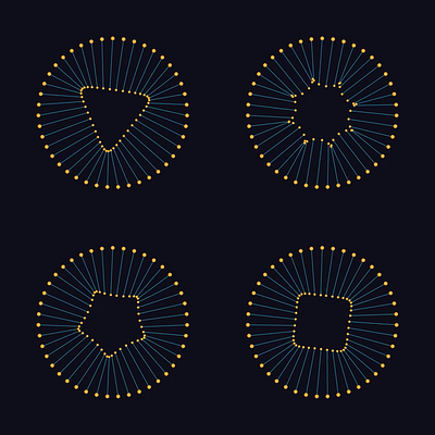 Squarcles, tricles, hexacles and polycles animation art cavalry loader maths motion graphics procedural vector