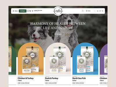 Craftia concept redesign 1 branding design feed food graphic design illustration landing page natural nature pet pet food pets ui uiux vector web webdesign