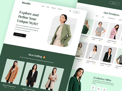 Rozelió: Online Clothing Website Design clothing concept creative design ecommerce fashion kavizo landing page online shopping ui ui design ux website