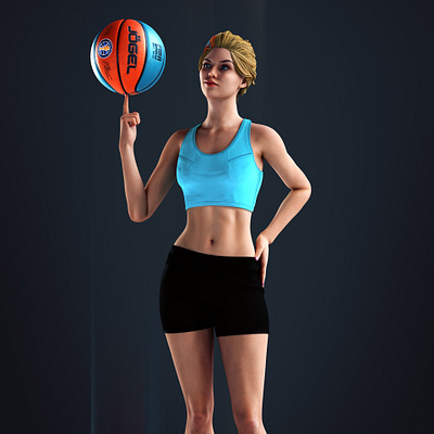 Basketball Girl 3D Character 3d animation