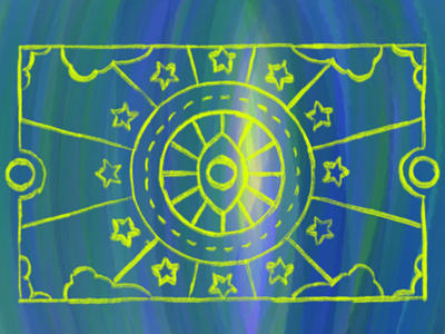 MEDIVAL MAGIC CARD art card magic medival stars symbols thirdeye