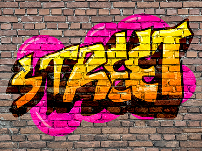 Graffiti “Street” Text branding font gradient graffiti logo street text train wall
