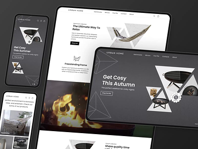 Urban Home: Your Cozy Space, One Click Away! animation decor design ecommerce firepit hammocks home homeessentials homestyle homeupgrade icons mirrors mobile relaxation shopping shopsmart store ui ux website