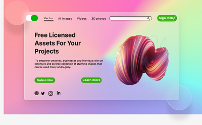 Frestock stock graphic resources website 3d branding design resources free assets graphic design landing page licensed images signup page stock resources ui uiux