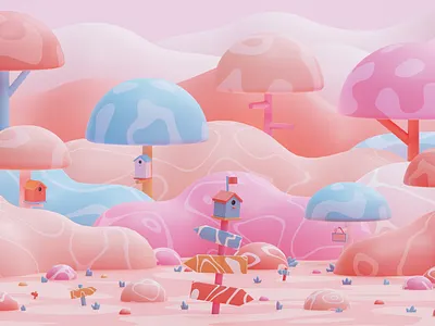 Birds Eye View 3d 3d art abstract abstract art art art direction artwork b3d blender blender art blender3d color colorful cycles design illustration low poly lowpoly nature render